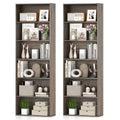Costway 2PCS 6-Tier Bookshelf w/Open Shelves Anti-Tipping Kits for Living Room Bedroom