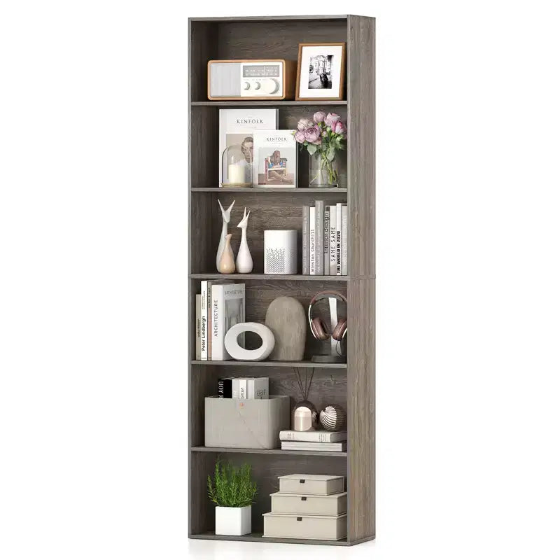 Costway 2PCS 6-Tier Bookshelf w/Open Shelves Anti-Tipping Kits for Living Room Bedroom