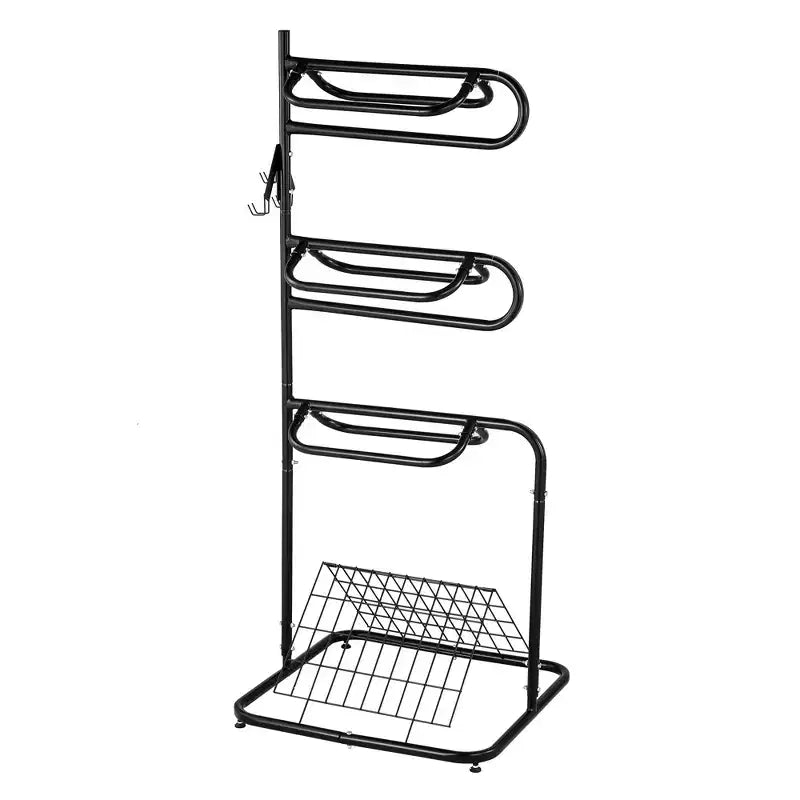 3 Tier Saddle Rack Stand Rotatable & Removable, Heavy Duty Horse Tack Organization Stand, Freestanding English & Western Saddle Blanket Holder Black