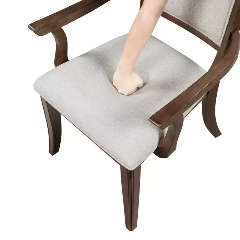 GDFStudio Bennett Traditional Wood Upholstered Seat Dining Chair (Set of 2)