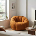 FurnitureR Teddy Fabric Lounge Chair, Plush Accent Armchair with Deep Seat, Cozy Upholstered Lazy Sofa for Living Room Bedroom Reading Corner