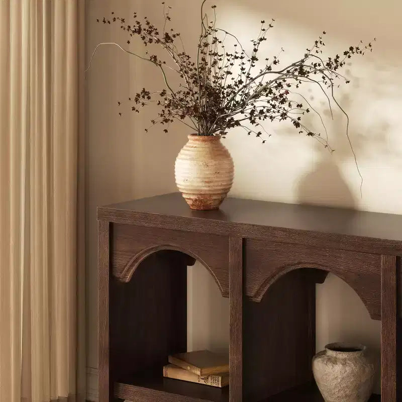 60-Inch Entryway Console Table, Arched Sofa Table with Open Shelf for Hallway, Foyer or Living Room, Decorative Accent Table