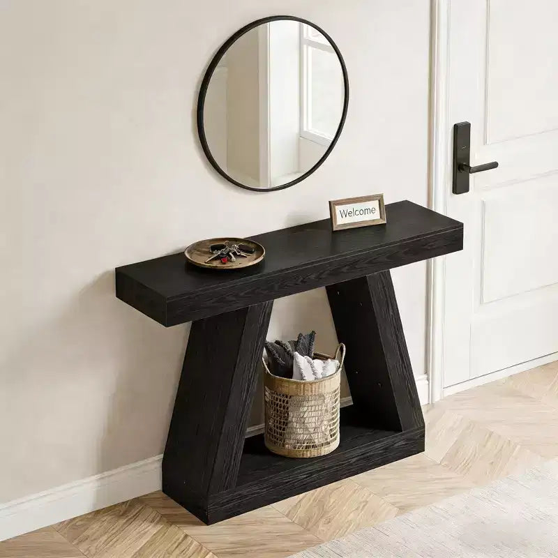 GDFStudio Maya 2-Tier Farmhouse Wooden Console Table