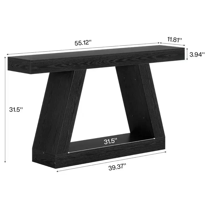 GDFStudio Maya 2-Tier Farmhouse Wooden Console Table