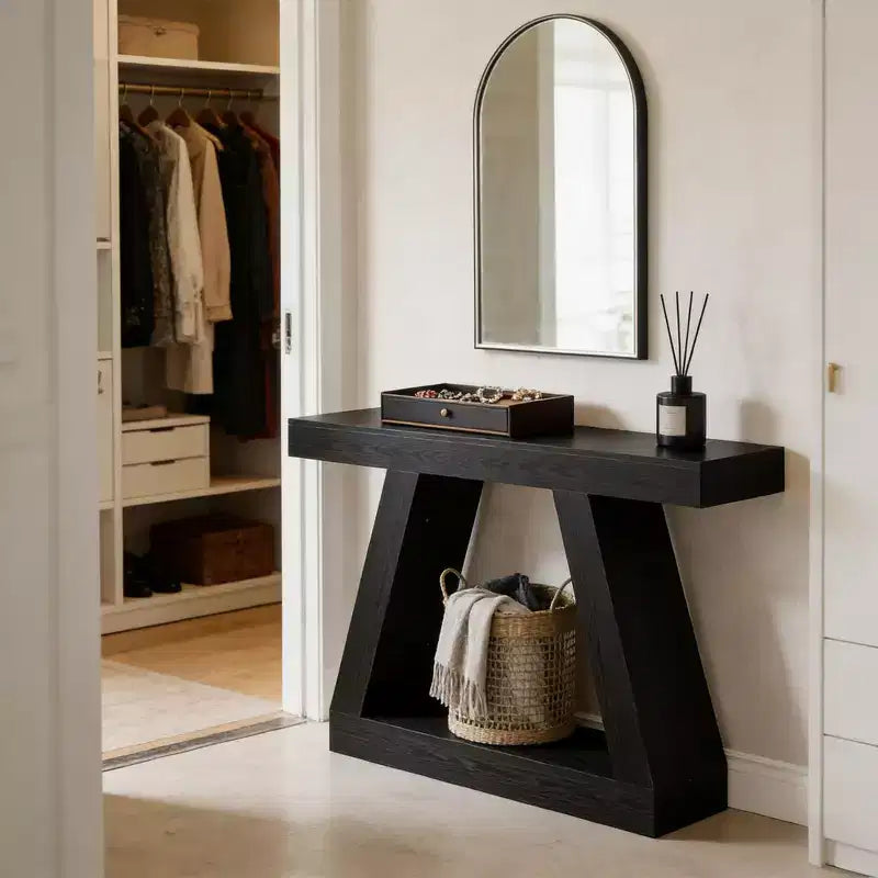 GDFStudio Maya 2-Tier Farmhouse Wooden Console Table