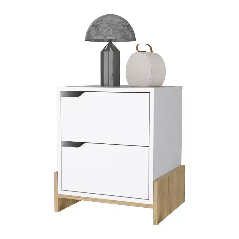 Lovell Stylish Functional 2 Drawer Nightstand for Bedroom Living Room