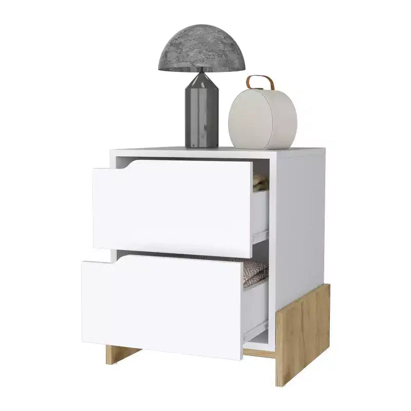 Lovell Stylish Functional 2 Drawer Nightstand for Bedroom Living Room