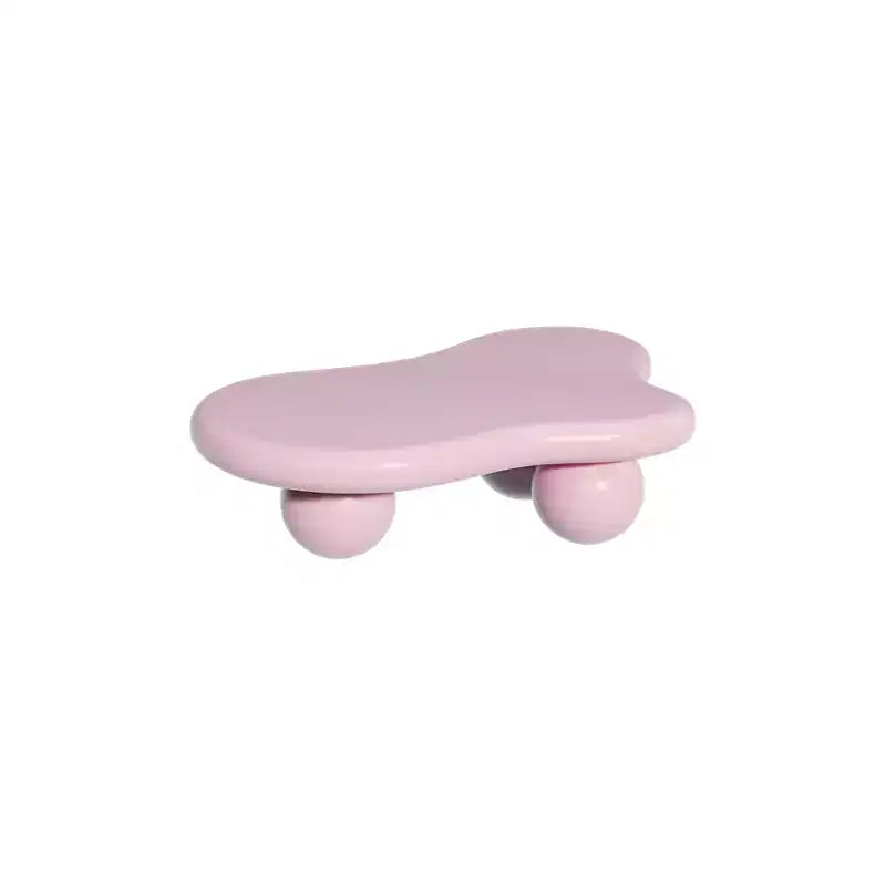 40 Cloud Coffee Table with Ball Legs, Modern Irregular Center Table for Living Room, Pink
