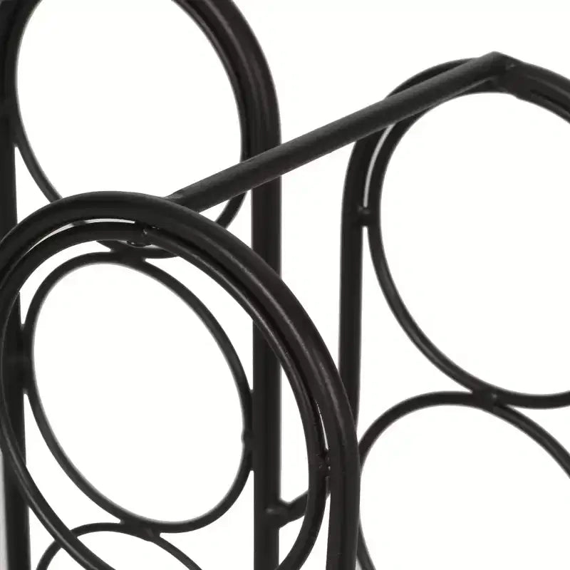 AEELLEEA Modern Wine Rack Countertop, Black Metal, 23.25 x 14.75 x 8 Inches, Freestanding Design, Holds 12 Bottles, Contemporary Home Bar Storage