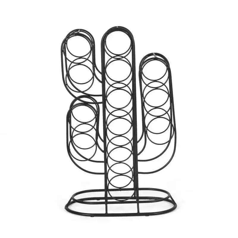 AEELLEEA Modern Wine Rack Countertop, Black Metal, 23.25 x 14.75 x 8 Inches, Freestanding Design, Holds 12 Bottles, Contemporary Home Bar Storage