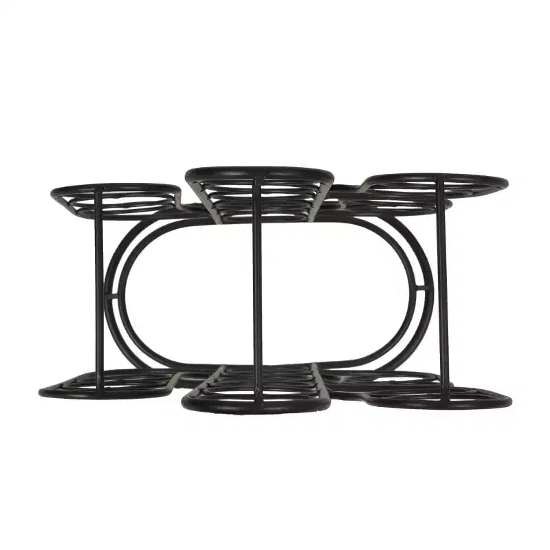 AEELLEEA Modern Wine Rack Countertop, Black Metal, 23.25 x 14.75 x 8 Inches, Freestanding Design, Holds 12 Bottles, Contemporary Home Bar Storage