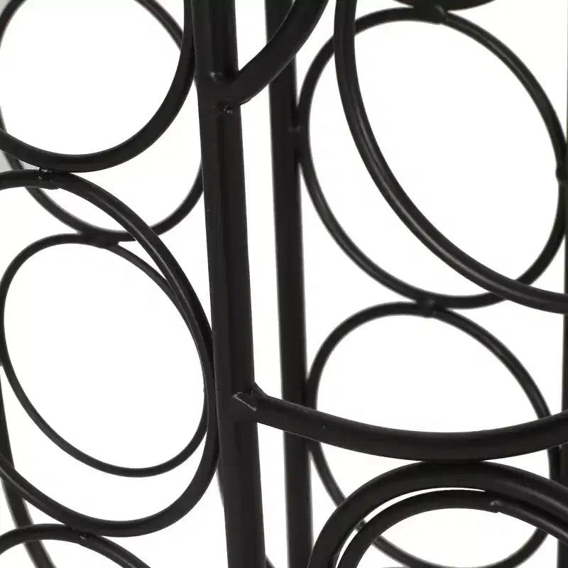 AEELLEEA Modern Wine Rack Countertop, Black Metal, 23.25 x 14.75 x 8 Inches, Freestanding Design, Holds 12 Bottles, Contemporary Home Bar Storage