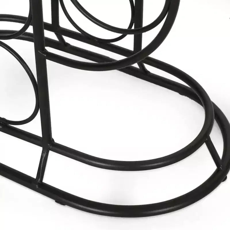 AEELLEEA Modern Wine Rack Countertop, Black Metal, 23.25 x 14.75 x 8 Inches, Freestanding Design, Holds 12 Bottles, Contemporary Home Bar Storage