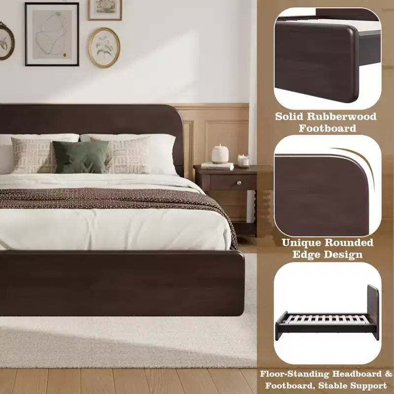 Christopher Knight Home Taro Modern Wooden Platform Bed Frame with Rounded Headboard