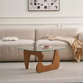 Fun little toys brand Mid-Century Modern Wood Center Table Small Farmhouse Coffee Table for Living Room, Brown