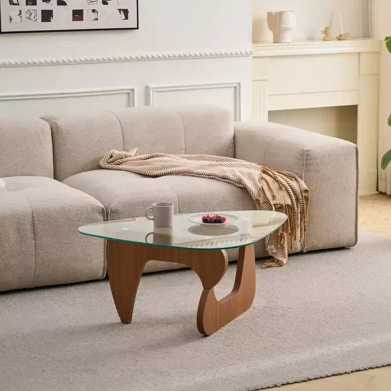 Fun little toys brand Mid-Century Modern Wood Center Table Small Farmhouse Coffee Table for Living Room, Brown