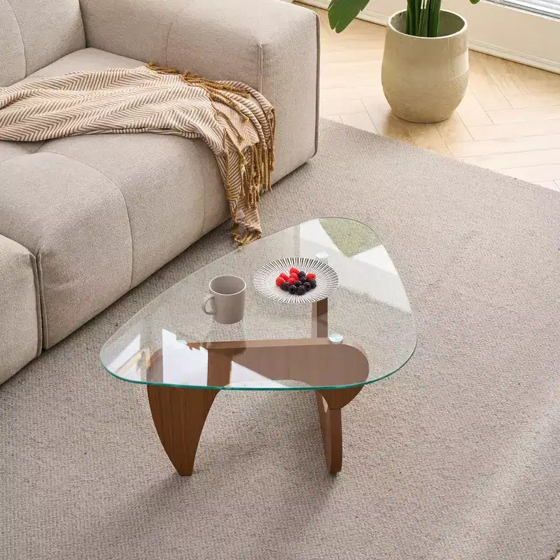 Fun little toys brand Mid-Century Modern Wood Center Table Small Farmhouse Coffee Table for Living Room, Brown