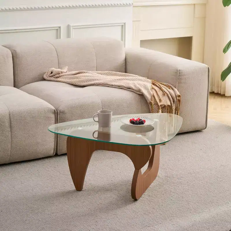 Fun little toys brand Mid-Century Modern Wood Center Table Small Farmhouse Coffee Table for Living Room, Brown