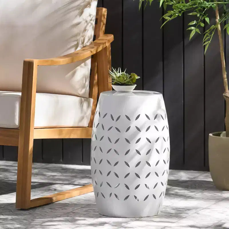 Fun little toys brand LILAC 12 Accent Side Table, Cylindrical Design End Table for Living Room, Family Room, or Entryway, Industrial