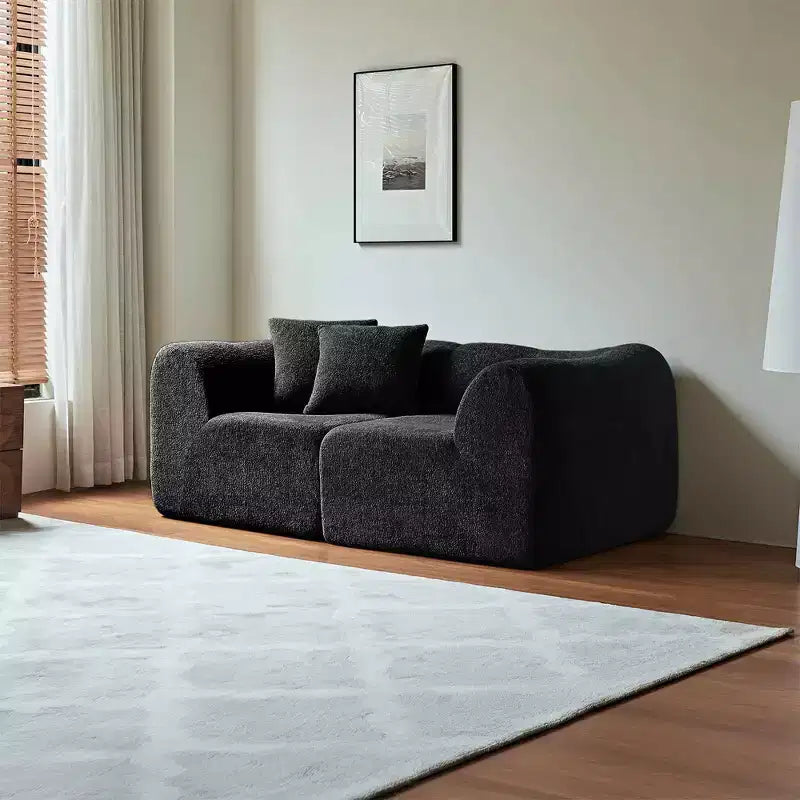 MAYEERTY 70 In 2 SeaterModern Velvet Loveseat Sofa with Throw Pillows Compact Space-Saving Couch