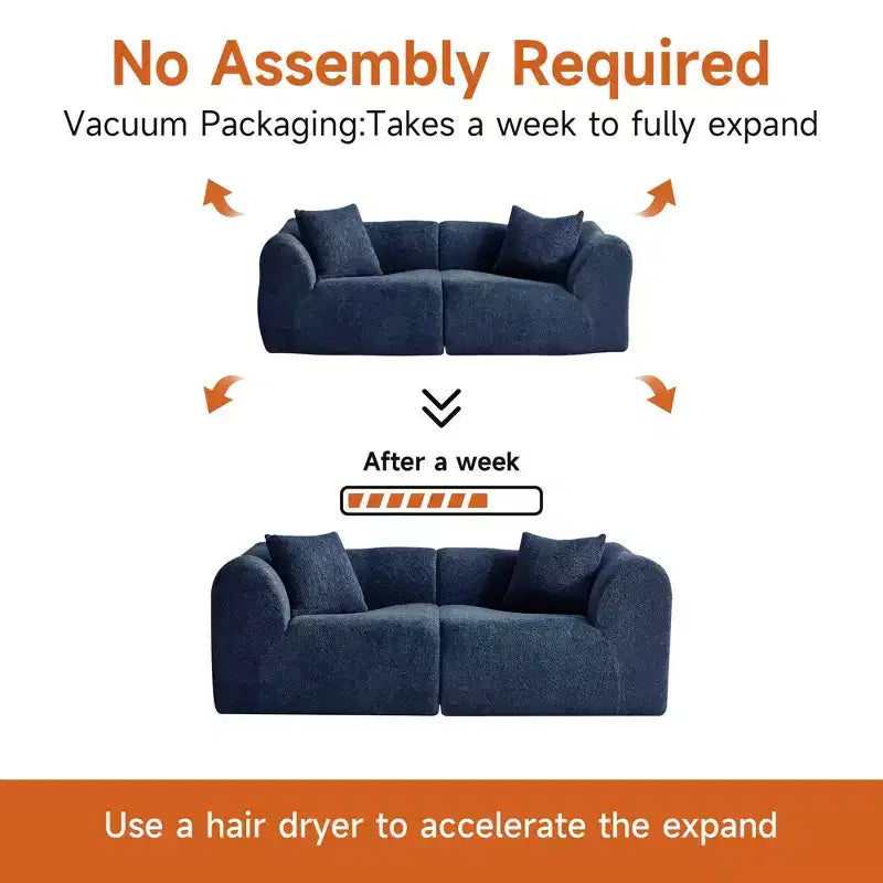 MAYEERTY 70 In 2 SeaterModern Velvet Loveseat Sofa with Throw Pillows Compact Space-Saving Couch