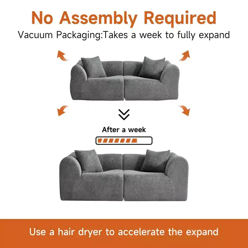 MAYEERTY 70 In 2 SeaterModern Velvet Loveseat Sofa with Throw Pillows Compact Space-Saving Couch