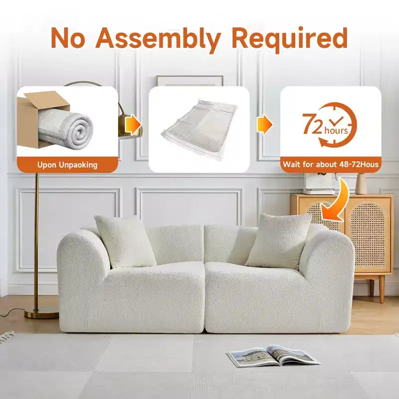 MAYEERTY 70 In 2 SeaterModern Velvet Loveseat Sofa with Throw Pillows Compact Space-Saving Couch