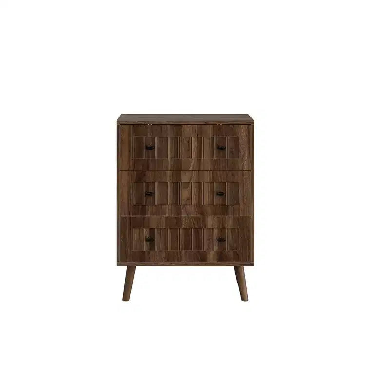 GDFStudio Vittorio Modern 24 Wooden Dresser with 3 Drawers and Metal Knobs