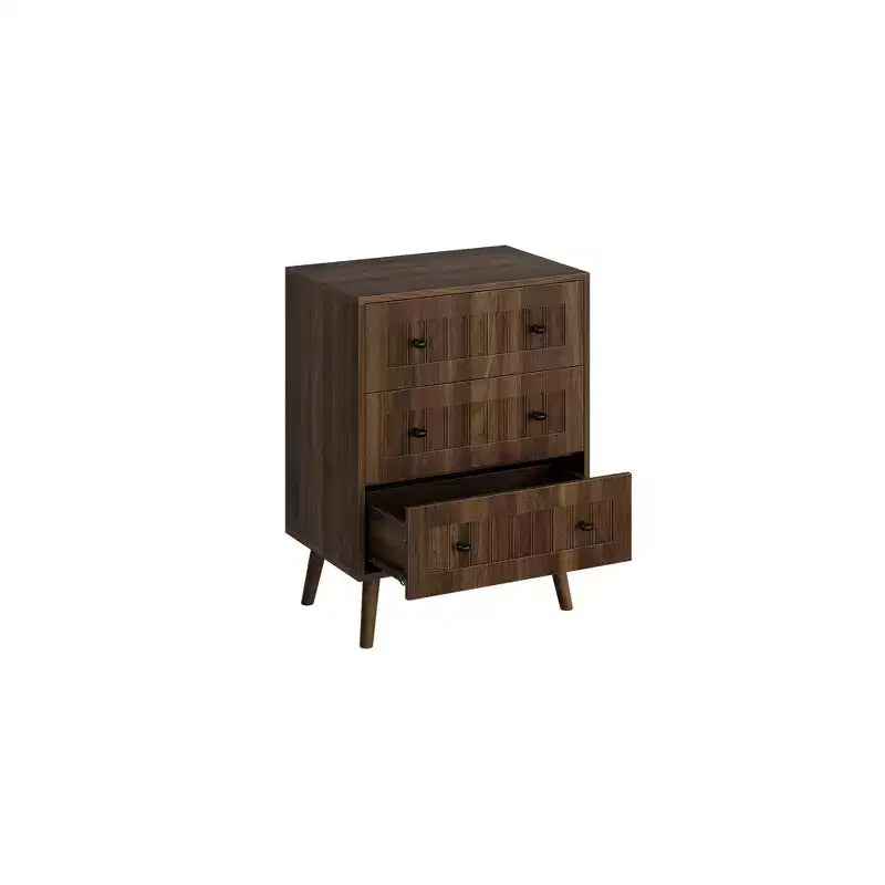 GDFStudio Vittorio Modern 24 Wooden Dresser with 3 Drawers and Metal Knobs
