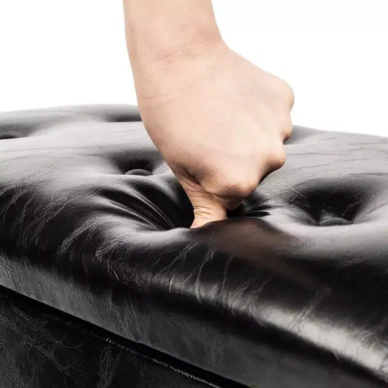Criss Faux Leather Upholstered Storage Bench