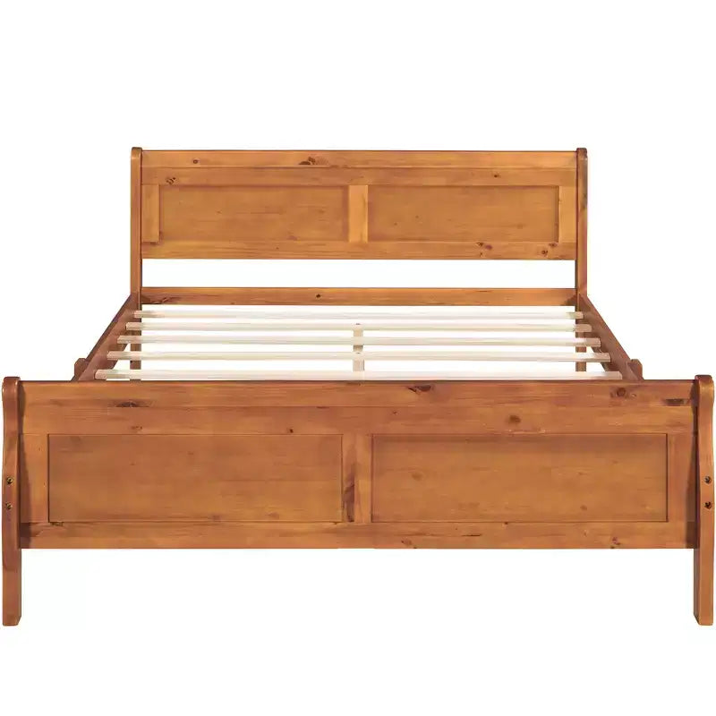 FAMYYT Queen Size Wood Platform Bed With Headboard, Easy Assembly, Oak