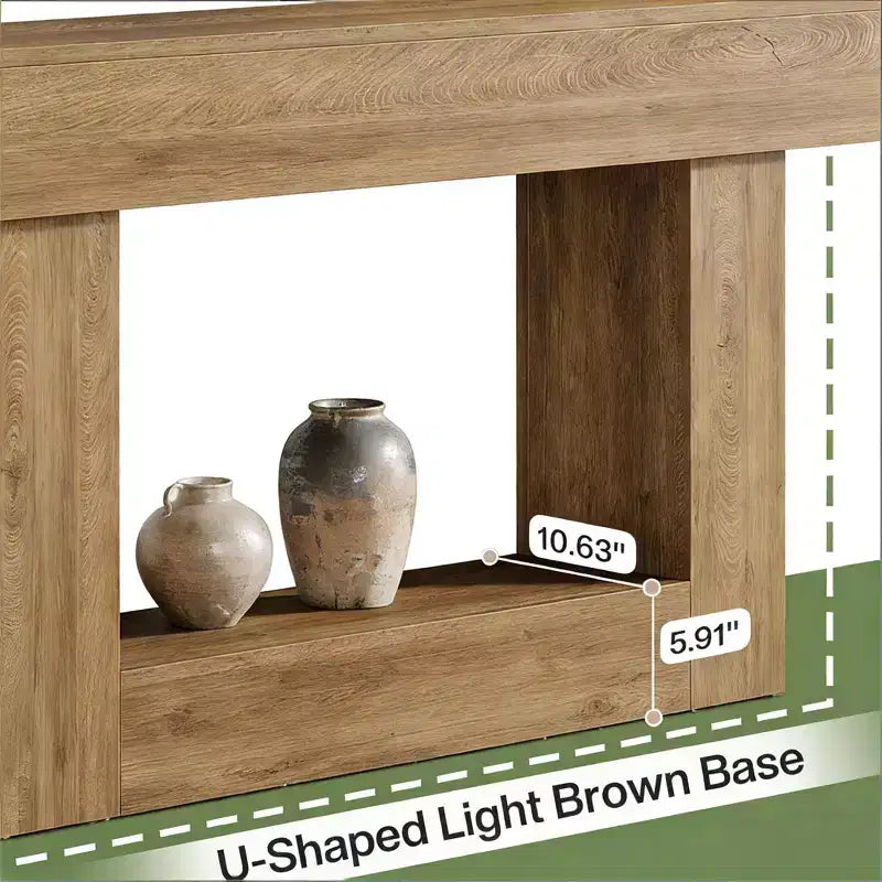 JVNOXK 2-Tier Rustic Farmhouse End Table with U-Shaped Base Side Table for Living Room