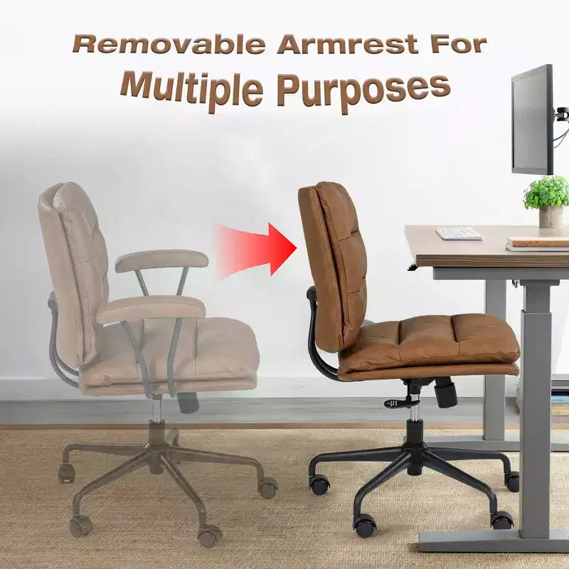 GDFStudio Irene Modern 360 Swivel Adjustable Height 90 to135 Inclined Faux Leather Upholstered Office Chair