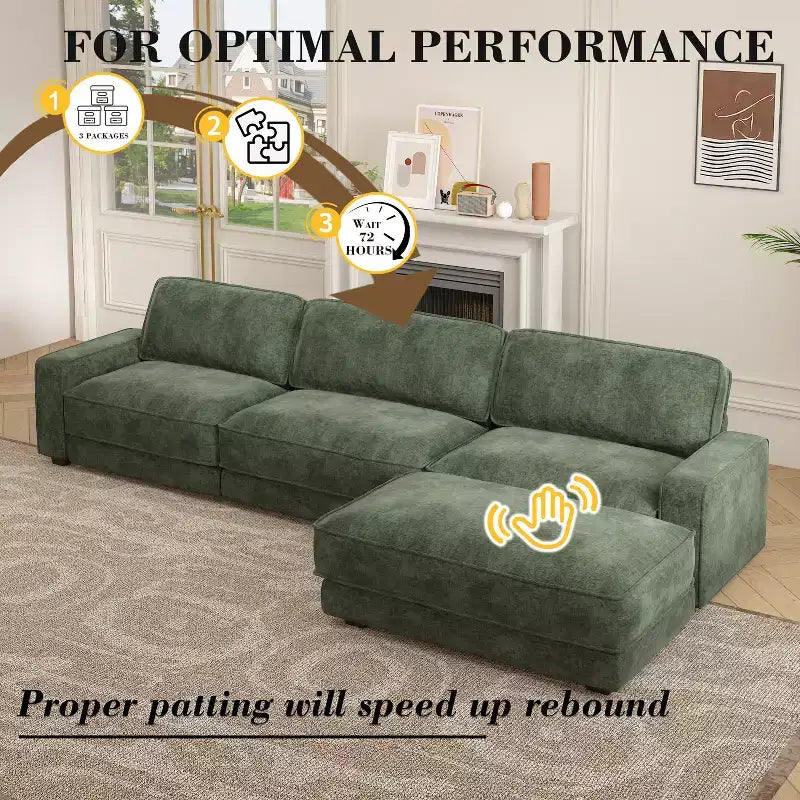 Dyonery Cloud Modular Sectional Sofa Couch with Ottomans,L/U-Shaped Couch,Minimalist Wide Deep Seat Comfy Convertible Couches for LivingRoom