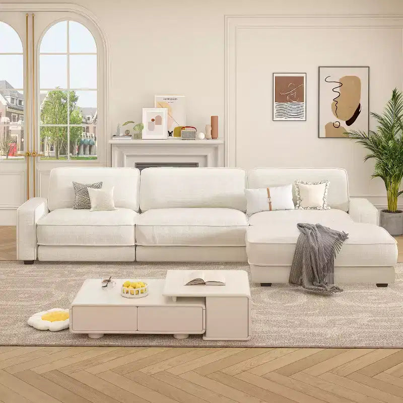 Dyonery Cloud Modular Sectional Sofa Couch with Ottomans,L/U-Shaped Couch,Minimalist Wide Deep Seat Comfy Convertible Couches for LivingRoom