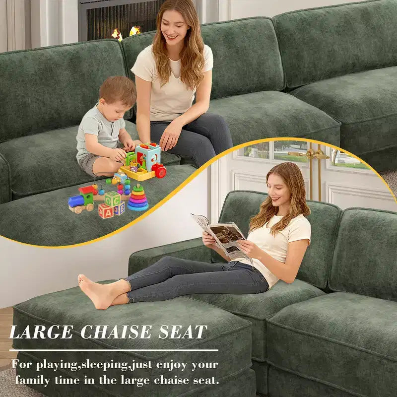 Dyonery Cloud Modular Sectional Sofa Couch with Ottomans,L/U-Shaped Couch,Minimalist Wide Deep Seat Comfy Convertible Couches for LivingRoom