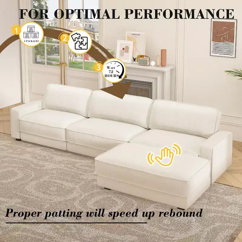 Dyonery Cloud Modular Sectional Sofa Couch with Ottomans,L/U-Shaped Couch,Minimalist Wide Deep Seat Comfy Convertible Couches for LivingRoom