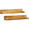 vidaXL Shelf Natural Mango Wood Solid Mango Wood 43.3 in Wall mounting