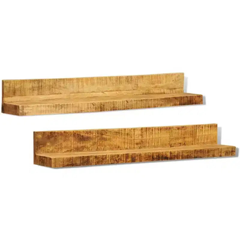 vidaXL Shelf Natural Mango Wood Solid Mango Wood 43.3 in Wall mounting