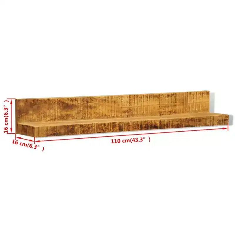 vidaXL Shelf Natural Mango Wood Solid Mango Wood 43.3 in Wall mounting