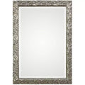 Uttermost Rectangular Vanity Decorative Wall Mirror Beveled Burnished Metallic Silver Leaf Frame 24 3/4 Wide for Bathroom Bedroom