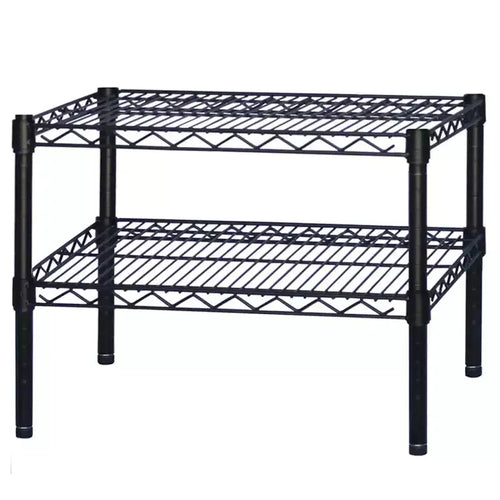 12d x 14h Black Wire Shelving w/ 2 Shelves