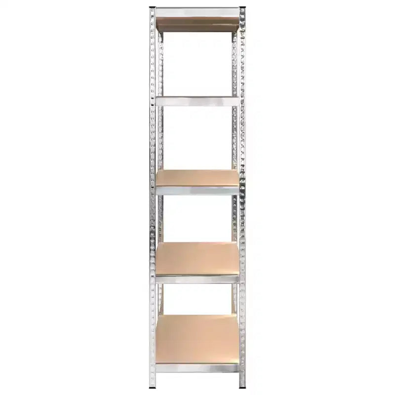 vidaXL 5-Layer Heavy-duty Shelves 2 pcs Silver Steel&Engineered Wood