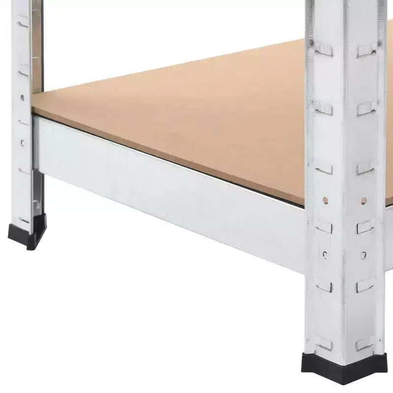 vidaXL 5-Layer Heavy-duty Shelves 2 pcs Silver Steel&Engineered Wood