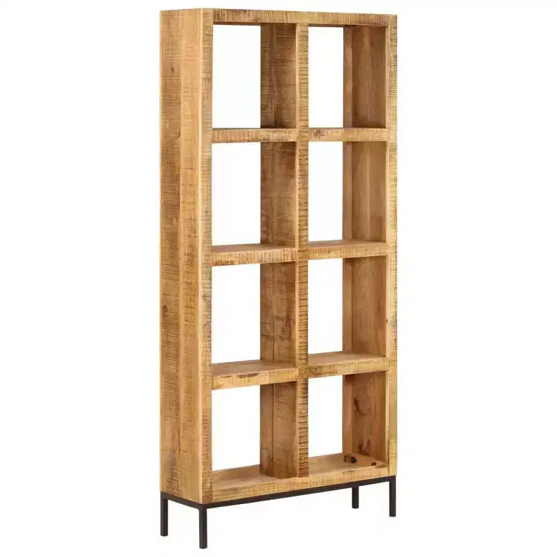 vidaXL Bookshelf Natural Mango Wood Solid mango wood 31.5x9.8x68.9 in