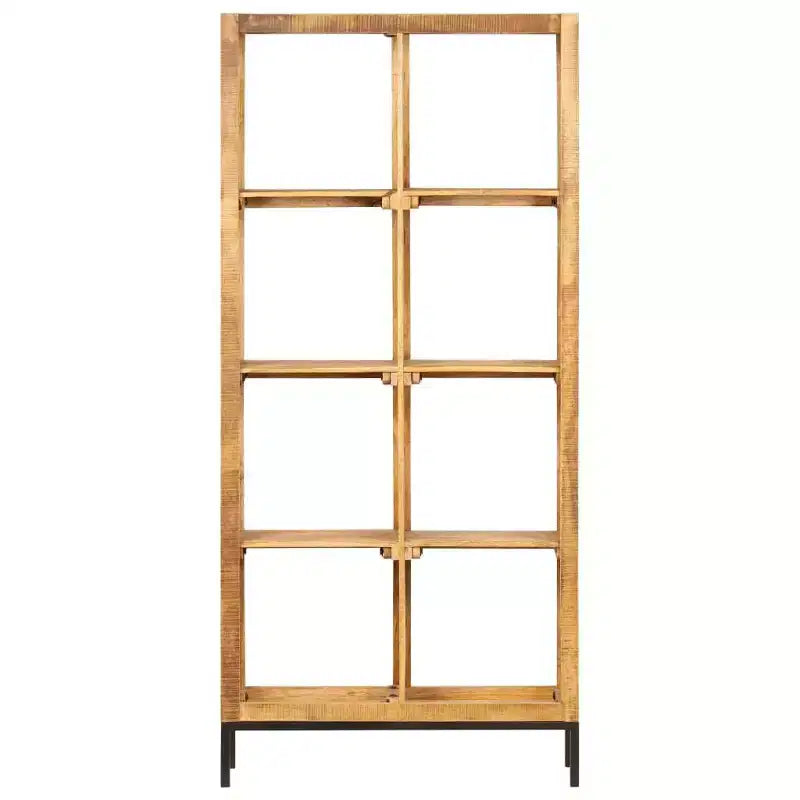 vidaXL Bookshelf Natural Mango Wood Solid mango wood 31.5x9.8x68.9 in