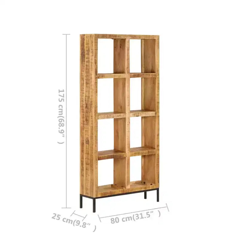 vidaXL Bookshelf Natural Mango Wood Solid mango wood 31.5x9.8x68.9 in