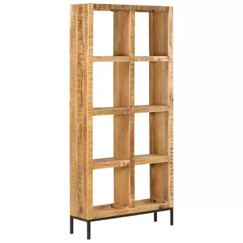 vidaXL Bookshelf Natural Mango Wood Solid mango wood 31.5x9.8x68.9 in