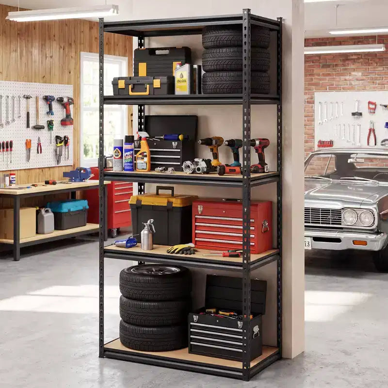 Gymax 4PCS 5-Tier Garage Shelving Unit 2200 LBS Heavy Duty Metal Storage Shelves