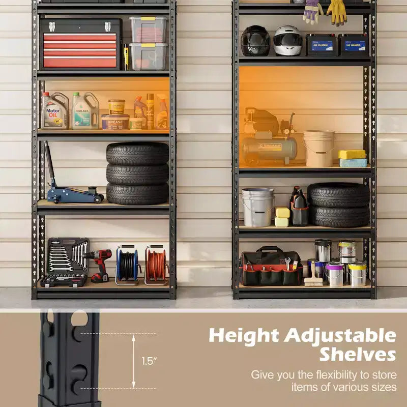 Gymax 4PCS 5-Tier Garage Shelving Unit 2200 LBS Heavy Duty Metal Storage Shelves